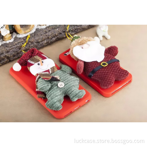 Latest products Christmas theme lovely snowman and Santa Claus silicone cell phone case cover for iphone 6S/6plus